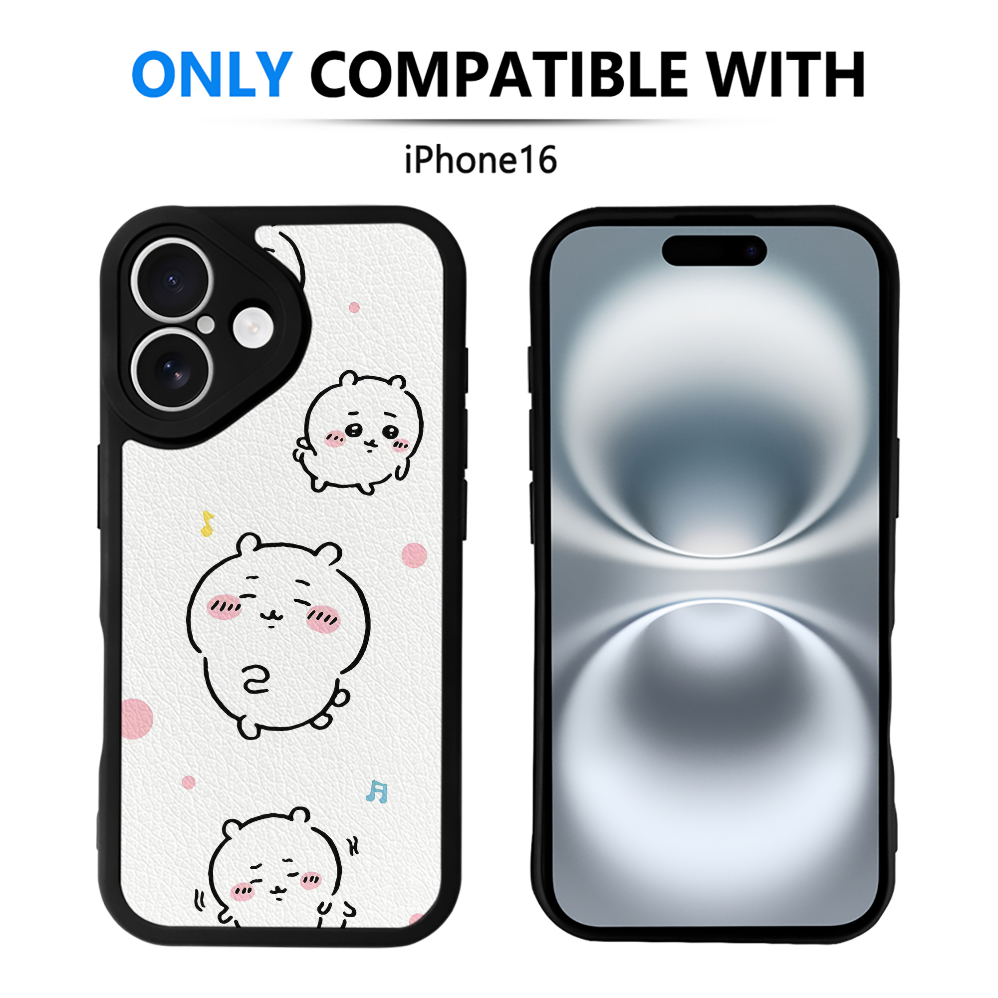 （画像用） ちいかわ Chii-kawa 【iPhone 16シリーズ対応】シリコンスマホケース（レザー調） 材質：シリコン